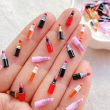 30/60/120颗卡通迷你口红，美甲水钻装饰，树脂配件，珠宝制作，美甲沙龙DIY，情人节，节日派对装饰，轻松打造独特美甲艺术工艺品