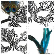 Coddsmz Women Feather Masquerade Mask Venetian Party Mask Mardi Gras Masks Princess Fancy Dress Mask Halloween Costume Mask - 多彩4 - 查看 8