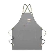 Dulabi Apron, Adjustable Chef Apron For Women And Men With Large Pockets, CooFKing Kitchen Apron With Back Straps - Gris - Ver 1