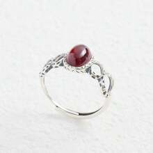 Byzantine Lapis Lazuli Ring S925 Silver 8x6mm Oval Midnight Blue Stone, Openwork Filigree Vintage Band Celestial Jewelry Mystic Statement Gift - Silver - View 13