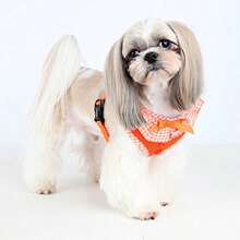 Puppia Autentico Arnes Vivien Rosa Mediano - Mediano+naranja/fiesta de bloques - Ver 4