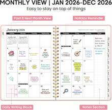 2026 Planner 8.5" X 11", Weekly And Monthly Calendar Planner Book, January 2026 - December 2026, Hardcover Spiral Planner With Monthly Tabs, Notes Pages, Perfect For Women &Amp; Men, A4 - Pink - ColorB - 查看 2