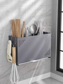 1个厨房壁挂式筷子架（无需钻孔），节省空间，壁挂式设计 - 可存放筷子、刀、叉、勺子和其他餐具 - 可拆卸且易于清洁，适合小空间，设计简洁。 - 彩色 - 查看 6