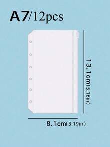 一套12个A6、A5或A7尺寸的袋子，或者两套A6透明六孔拉链袋 - 無色 - 查看 16