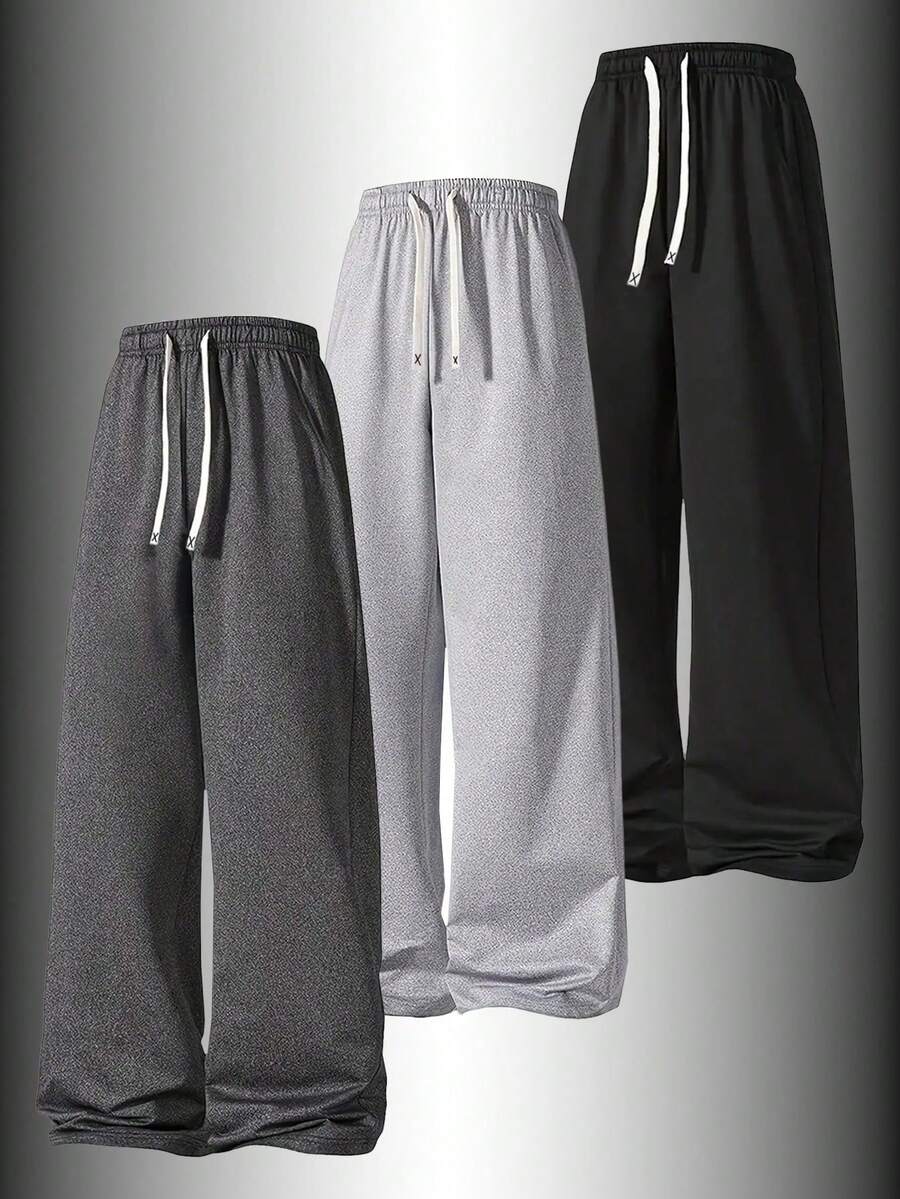 Men's Loose Fit CasualSweatpants, Versatile Street Style Joggers Suitable ForStreetwear, Casual Daily Wear, Weekend Outings, MusicFestivals, Social Gatherings And More. This Pant Is AnEssential Versatile Piece In A Man's Wardrobe, MakingIt A Great Gift For Boyfriends Or Husbands. OversizedSweatpants Sweats Sweatpants Wide For Men Pro ClubSweat Pants Grey Baggy Sweatpants - Dark Grey - View 1