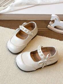 1 Pair Children Princess Mary Jane Shoes, New Spring/Autumn Baby Soft Bottom Girls Shoes - Beige - View 4