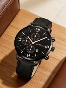 1pc Elegant Niche Business Casual Quartz Watch, Versatile Daily Wear For Men, Suitable For Daily Use, Gifts, Year-End Promotion, Singles' Day, Birthday (No Box) - Black - View 10