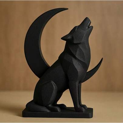 Decoração de Mesa Lobo e Lua Geométrico
