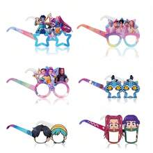 6pcs/12pcs K-Pop Witch Hunting Girl Group Cartoon Photo Prop Glasses, KPOP Pixel Style Anime Eyeglasses Frames, Birthday Party Gag Glasses, Influencer Photo Accessories, Girls Ins Style Photography Props - Multicolor - View 7