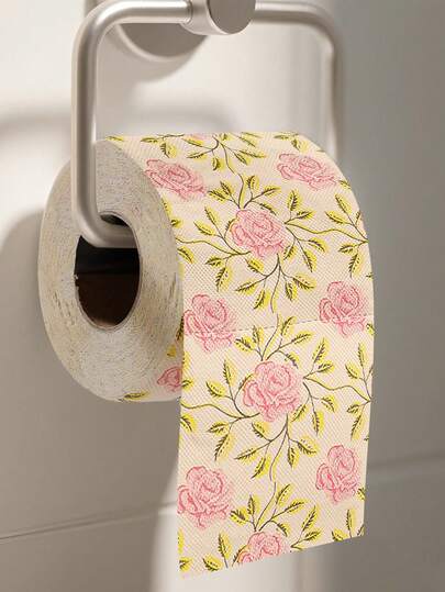 1Pc Rose Print Toilet Paper Roll,Romantic Wedding Floral Roll Tissue,Wedding Decoration,Birthday Decoration,Wedding Party Supplies,Home Decor,Bathroom Decor,Spring Decor,Spring Themed Party Supplies