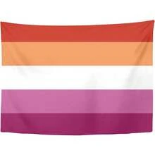 Lesbian Pride Flag Tapestry, Lesbian Wall Decor Hanging For Bedroom Living Room Dorm (60x40 Inch) - 100*150cm (40*60 inch) - Xem 6