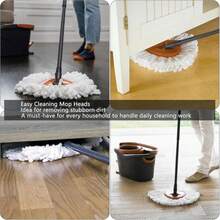 2Pack Spin Mop Replacement Heads,Spinning Mop Replace Head For Easy Wring Mop, 100% Microfiber Mop Head Replacement Compatible With Triangle Spin Mop Refill For Floor Cleaning,White - ColorA - 查看 4