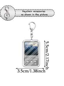 Customized Music Album Keychain, Can Add Lyrics And Photos - Customize Song List And Your Photos, Printed On Durable Acrylic Keychain, Cute, Suitable For Christmas, Couples And Music Lovers - Multicolor - View 3