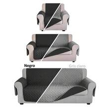 AMOROSA 3 Piezas Cubre Sillones para Sala de Diseño Doble Cara,Protector de Sofá de Resistentes y Durables,Fresco y Ligero para Sofás de 1 2 y 3 Plazas Sala Estilo Moderno Uso Todo el Año Decoración de Hogar-Gris/Negro - Gris/Negro - Ver 2