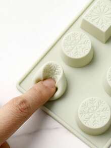 1pc Silicone Chocolate Mold, 12-Cavity Snowflake Design, Square, Round, Hexagon Shapes, Easy Release, , Home & Commercial Baking Tool, DIY Candy Making - Multicolor - View 6