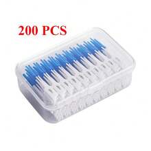 40/120/150/200 PCS Cepillo Interdental de Silicona Cepillo de Dientes Limpieza Entre Dientes Cepillo de Dientes Suave Hilo Dental Palillo de Dientes - 120 piezas azules - Ver 12
