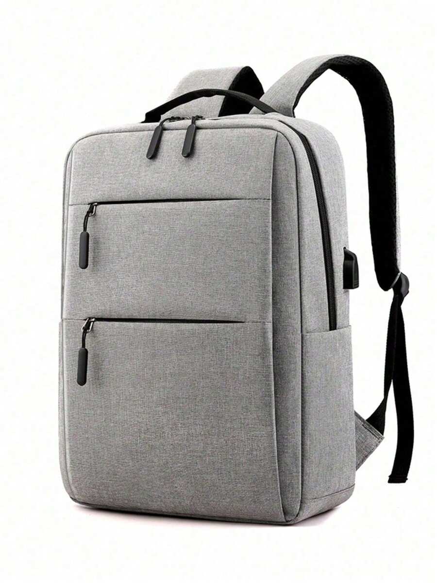 1pc Grey Business Men's Backpack, Large Capacity Laptop Bag, Casual Large Capacity Business Travel Bag, Bookbag