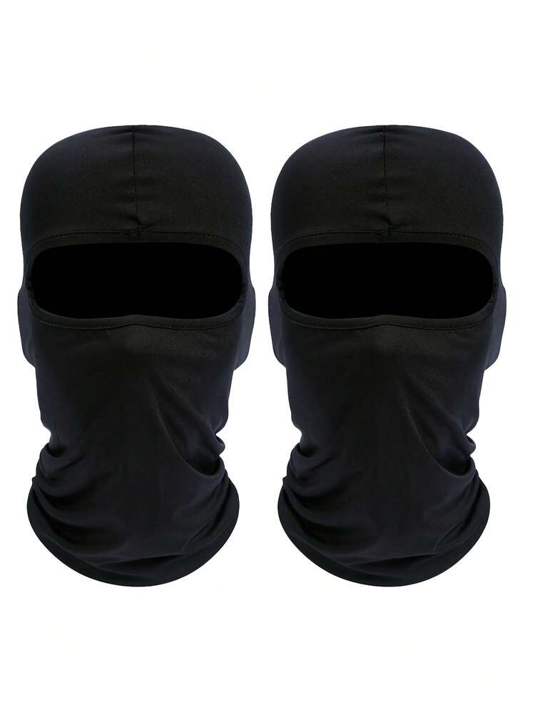 1/2pcs Unisex Solid Color Printed Breathable Cycling Headwear, Sweat-Absorbent Sun Protection Face Mask, Suitable For Cycling, Hiking, Climbing And Other Outdoor Activities - C - View 2