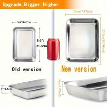 3pcs/Set Stainless Steel Breading Trays, For Marinating Meat, Poultry, Fish And Food Preparation - 3pcs - View 9