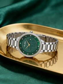 Seiko 精工女士石英水晶表盘休闲腕表，镶钻，50米防水，时尚款式 AH7W20X1/AH7W27X1/AH7W29X1/AH7W31X1 - 綠色 - 查看 3