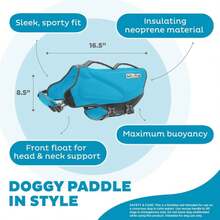 Outward Hound Dawson Swim Dog Life Jacket, High-Performance Neoprene Dog Life Vest For Swimming, Boating, And Water Safety, XL, Blue - ColorA - 查看 3