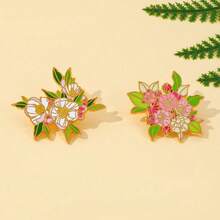 1 Pc Cartoon Brooch CreativeFlowers Enamel Pin Metal Badge Jewelry Clothing Backpack Accessories Gift For Friends - One Size - View 6