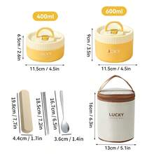 1/2/4pcs 400/600ml 304 Stainless Steel Thermal Insulated Lunch Box With Lid & Handle, Portable Microwaveable Bento Box, Sealed Leak Proof Fruit Salad Food Storage Container, Keep Food Warm Lunch Container, Dishwasher Allowable, Hot Water Heatable, Suitable For Student And Adult Use In Home, School, Office, Outdoor Camping, Picnic, Travel, Back To School - Multicolor - View 23