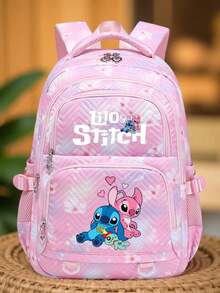 1个时尚尼龙背包，粉紫色尼龙材质，可调节肩带和拉链封口，容量大，适合返校季和旅行必备，旅行包学生背包，可爱设计，耐用日常背包 - 彩色 - 查看 5