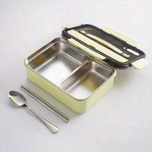 Stainless Steel Insulated Lunch Box - 304 Stainless Steel, Microwave , Portable Student Compartment Container With Handle For School, Picnic, And Travel, School Bento Box | Slim Metallic Surface | Durable Insulated Food Container - Hồng - Xem 4