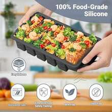 1/2 Cup Silicone Freezer Molds With Lid, 2-Pack Silicone Freezer Trays For Soup, Sauce & Broth – Meal Prep Containers, Large Ice Cube Tray, Oven & Dishwasher - Hồ Xanh - Xem 3