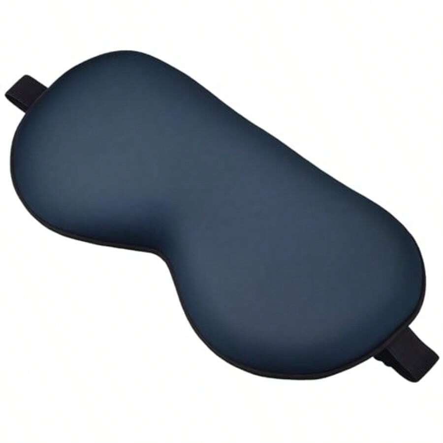 Sleep Mask Real Natural Pure Silk Eye Masks With Adjustable Strap For Sleeping Mulberry Silk Eye Sleep Shade Cover Block Light Reduces Puffy Eyes Traveling Gifts - Blue - View 1