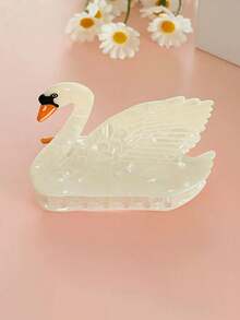 1个可爱天鹅发爪，多功能亚克力发爪，适合日常及节日派对使用 - 彩色 - 查看 6