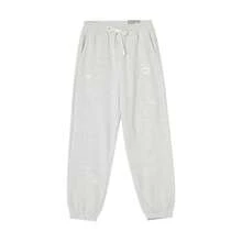 Puma 女士时尚刺绣抽绳踝口针织裤，休闲运动裤 - 灰色 - 查看 1