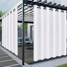 52" W X 84" L Outdoor Patio Curtain, Waterproof, Windproof, UV-Resistant, Fade-Resistant, Suitable For Gazebo, Porch, Arbor, Shading & Privacy, White, Single Panel - White - View 10