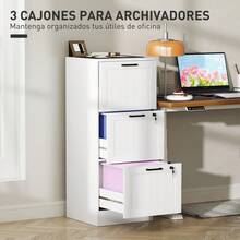 HOMCOM Arquivos de Arquivo - Branco - 40x40x101 cm - Ver 5