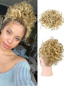 Women's Messy Bun Scrunchie Ponytail Hair Piece, Elastic Drawstring Loose Bun Wig, Suitable For Thin Hair, High Temperature Synthetic Fiber Bun Extension, Natural Black - Multicolor - View 13
