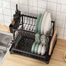 Organizador Multifuncional de Cozinha Aço Carbono Preto 2 Camadas - Balcão/Armário/Canto Economiza Espaço Presente de Festas - Preto - Visão 9