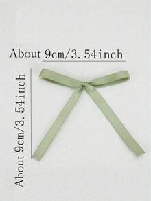 5pcs/10pcs Ribbon Bow Handmade Craft Supplies, Gift Wrapping, Party Decor Bows, Birthday Flower Packaging Satin Ribbon Bows - Matcha Color - View 3