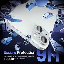 3pcs 17 Pro / 17 Pro Max / 16 Pro Max / 16 / 16 Pro / 16 Plus / 15 Pro Max / 15 Pro / 15 Plus / 14 Pro Max / 14 / 13 / 12 / 11 Camera Lens Protective Film, Flash Version - Compatible With IPhone 17 Pro Max, Wind Metal Independent Shiny Ring Protective Case, 9H Scratch Resistant Tempered Glass, Silver - Silver - View 3