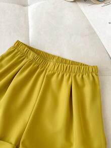 2pcs/Set Girls Casual Ditsy Floral Camisole & Shorts Set, Summer - Ginger - View 6