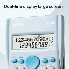 DELI The D82MS Calculator Is Suitable For Study And Office Use, Offering A Rich Set Of Calculation Functions, Sensitive And Durable Keys, Power-Saving And Long-Lasting Large Dual-Line Display, And A Light Blue Color Scheme. - Light Blue - View 3