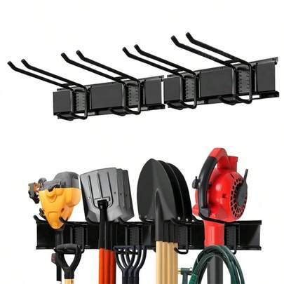 2x Garage Garden Tool Holder Storage Rack Shed Wall Mounted Organiser Long Hooks