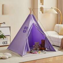 1pc Portable Children's Teepee Tent, Kids Play House, Baby Room Decor, Children's Canvas Teepee Tent, Cone Tent, Kids Mini Beach Tent - Multicolor - View 28