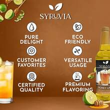Syruvia Honey Lime Flavored Syrup - 25.4 Fl Oz Premium Flavoring Syrup - Kosher, Gluten Free, Perfect For Drinks, Soda, Shakes, Cocktails, Desserts And More. - 25.4 Fl Oz - View 5