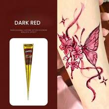 海娜纹身膏，棕黑色临时海娜纹身膏，半永久海娜纹身膏，防水身体海娜纹身膏 - 彩色 - 查看 16