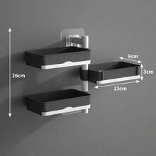 180° Rotating Wall-Mounted Soap Dish - Suction Cup Adhesive, No Drilling Required, Convenient Soap Holder For Bathroom Vanity, Restroom, Rental Shower - Multicolor - View 16