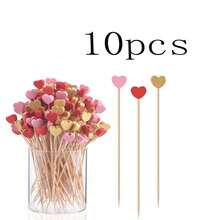 200pcs/Pack Natural Bamboo Skewers, Premium Tableware Decor, Dessert Garnish, 4.7 Inch Wooden Fruit Picks, Suitable For Party, Birthday, Wedding, Club, Fruit, Cupcake, Burger, Barbecue - Multicolor - View 7