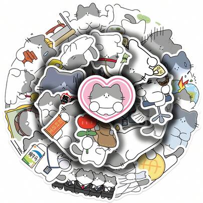 30pcs Xiaojiu Miao Creative Graffiti Stickers, Office Supplies, Mobile Phone And Computer Stickers, High-Value, Waterproof , Cool Stickers, Fun And Classic Gift Decorations, Great Value Pack, Cute Cartoon Stickers, Cool Anime Decorative Stickers