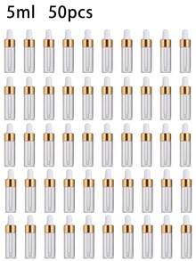 50/30/10/5pcs Set Rose Gold Mini Glass Dropper Bottles, Refillable Transparent Essential Oil Bottles With Dropper, Travel Size Vials, Tincture Bottles With Caps, Suitable For DIY Cosmetics, Perfume, Liquid Samples, Travel, Home Decor, Weddings, Parties, Birthdays, Gifts For Men, Parents, Friends, New Year, Accessories, Fun Gifts, Travel Essentials - Pink - View 26