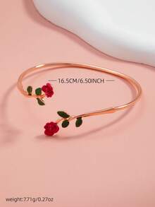 1件优雅玫瑰花手链，适合日常佩戴